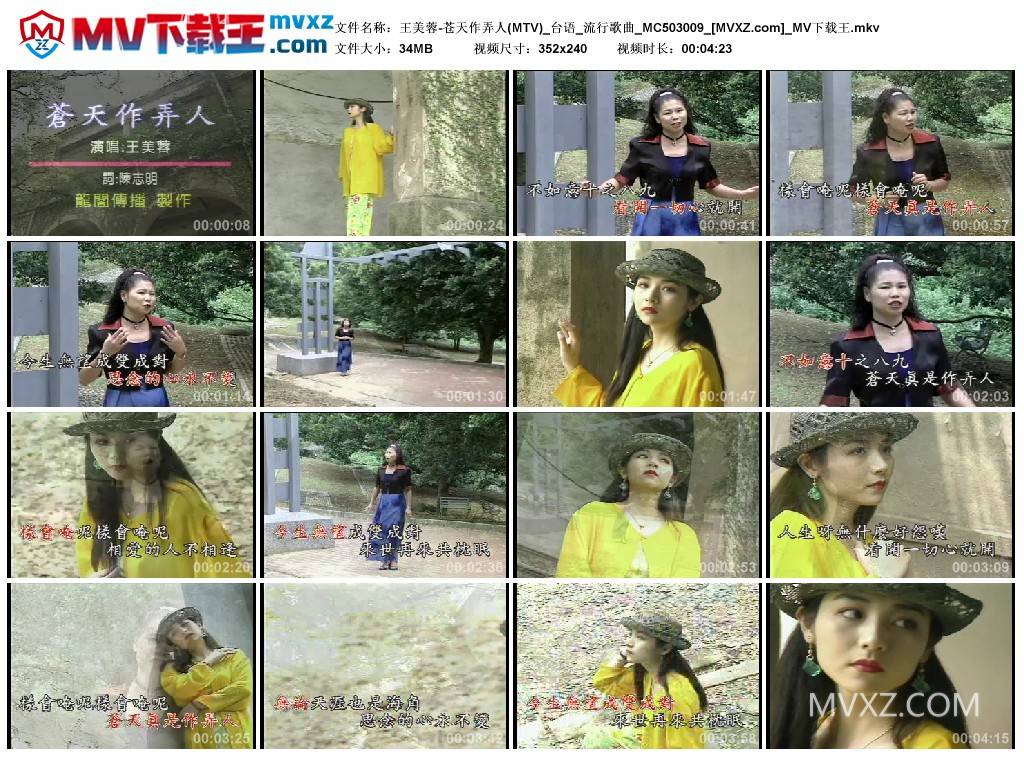 王美蓉-苍天作弄人(MTV)_台语_流行歌曲_MC503009